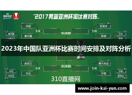 2023年中国队亚洲杯比赛时间安排及对阵分析