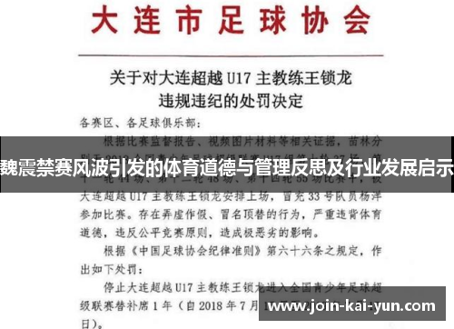 魏震禁赛风波引发的体育道德与管理反思及行业发展启示